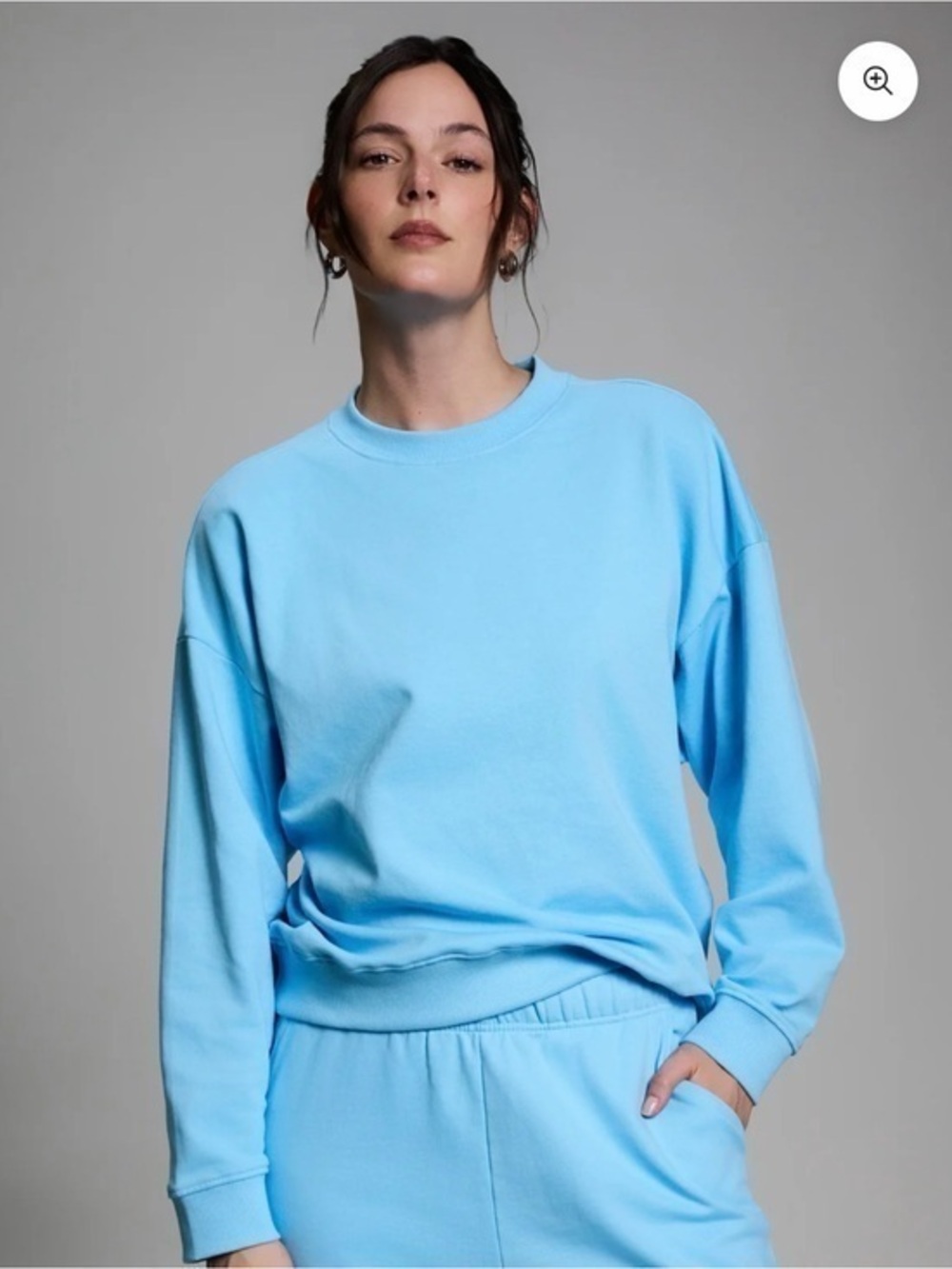 Year of Ours Oversized Crewneck Sweatshirt Sky Blue NWT M/L Athleisure Comfy